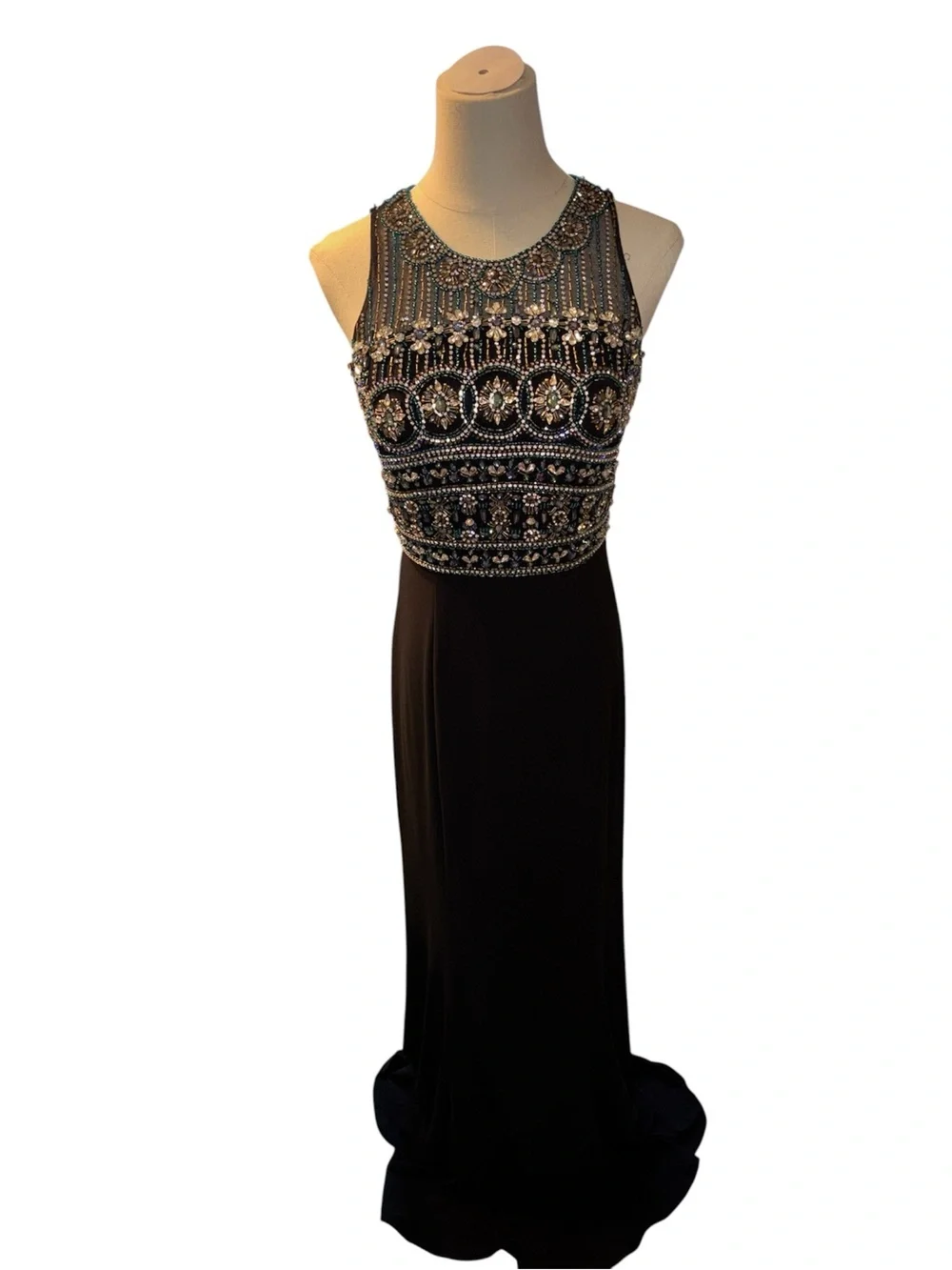 JVN by Jovani Maxi Beaded Dress - Picture 1 of 7